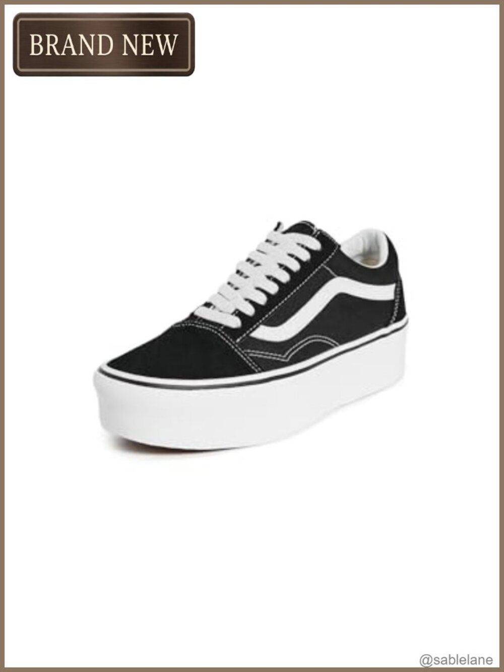 Vans Old Skool Stackform Platform Sneakers Suede Canvas Rubber Sole Lace-Up